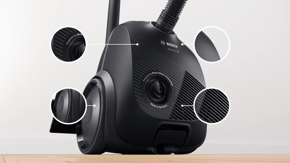 Bosch Dulkių siurblys su maišeliu, Juodos spalvos (BGBS2LB1)