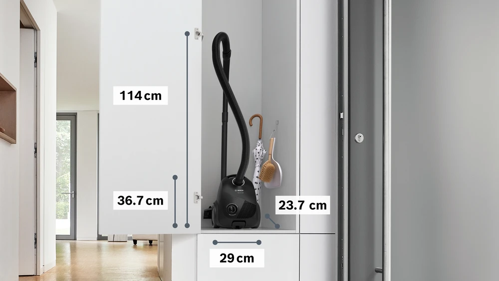 Bosch Dulkių siurblys su maišeliu, Juodos spalvos (BGBS2LB1)