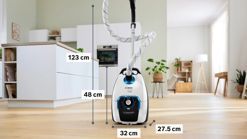 Bosch BGL8SIL0L Serija 8, Dulkių siurblys su maišeliu, ProSilence, Baltas
