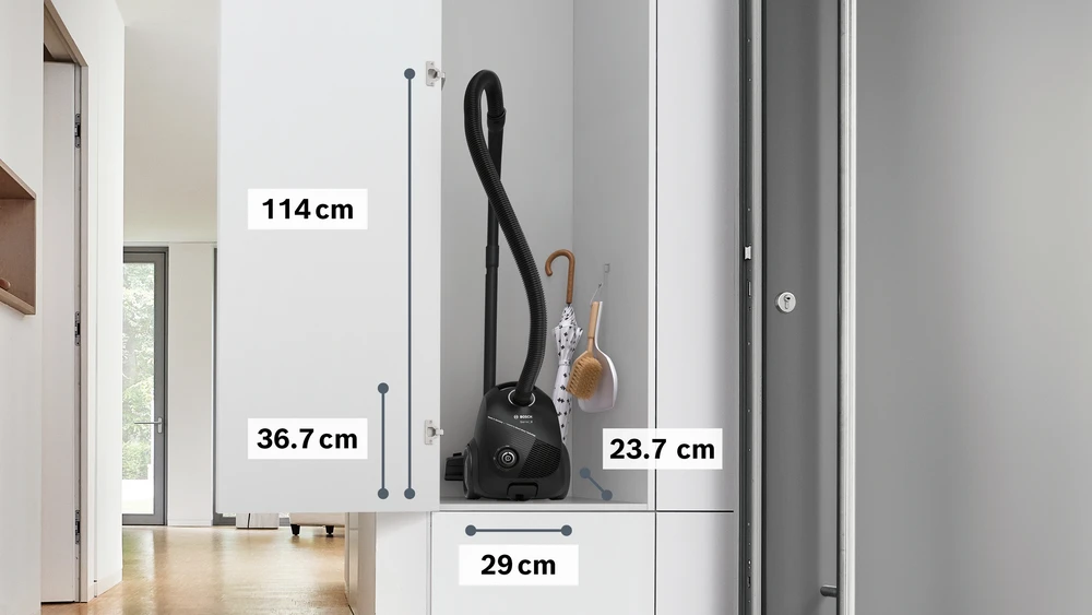 Bosch BGLS2BA1 Serija 2, Dulkių siurblys su maišeliu, Juoda