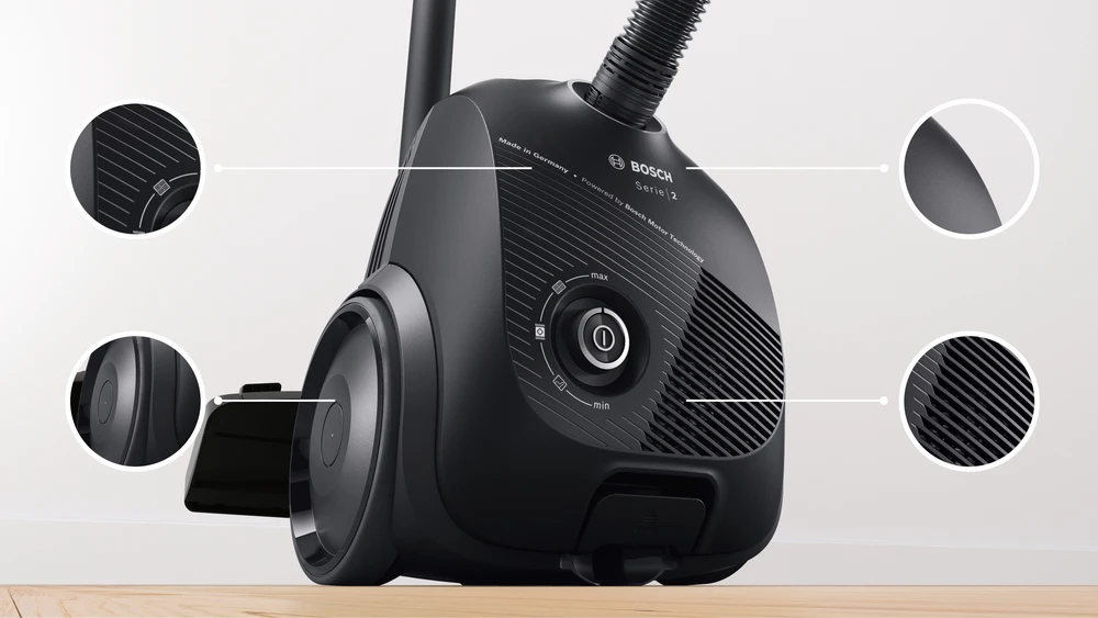 Bosch BGLS2BA1 Serija 2, Dulkių siurblys su maišeliu, Juoda
