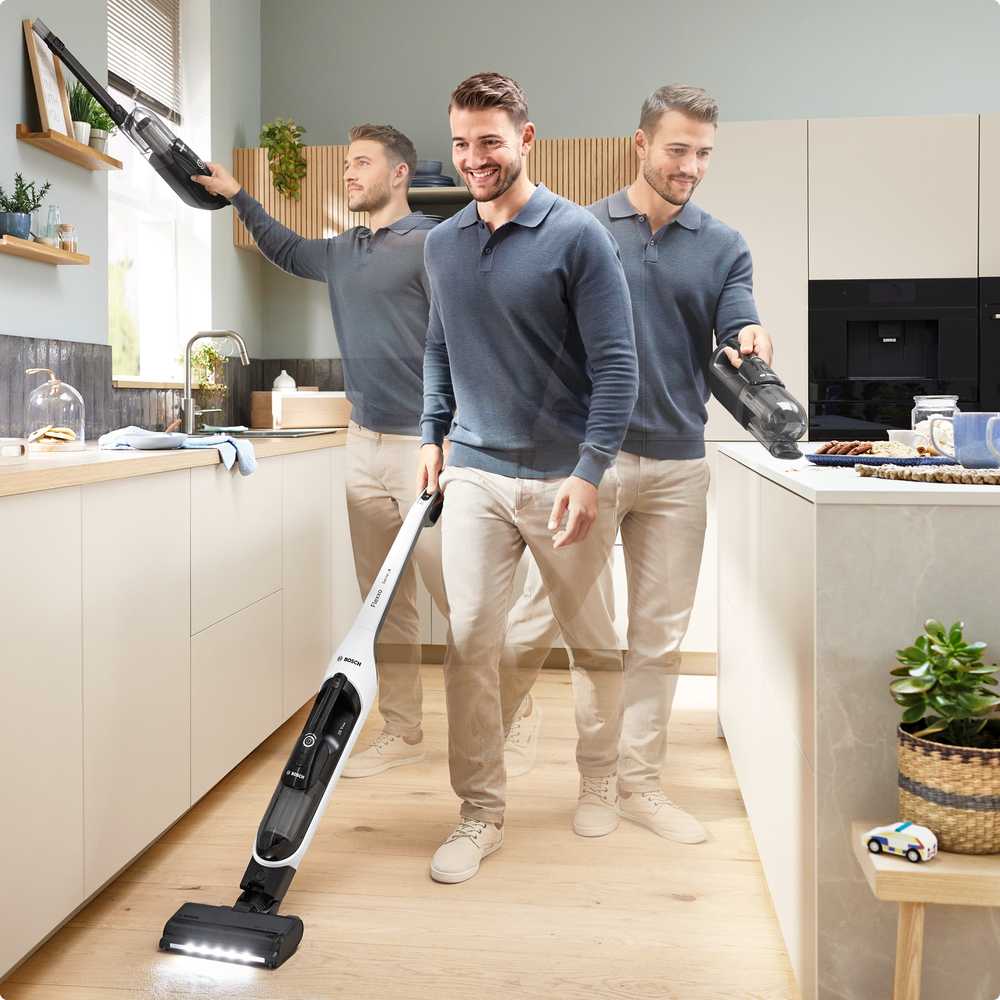 Bosch BHH4WM28 Serija 4, Įkraunamasis dulkių siurblys, Flexxo 28 Vmax, Baltas