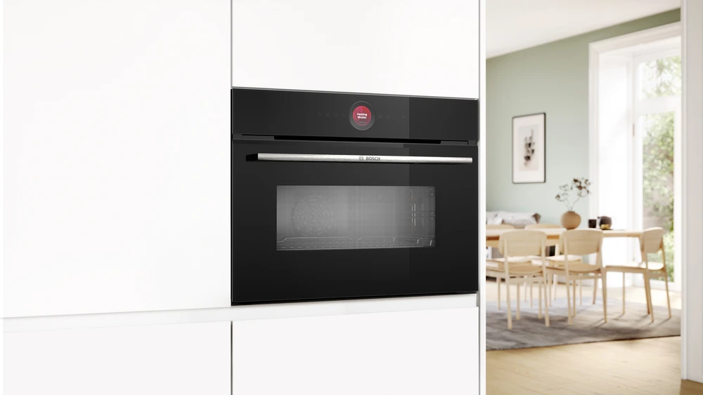 Bosch | Kompaktiška orkaitė su mikrobangų krosnelės funkcija | CMG7241B1 | Hidrolizė | Juodas
