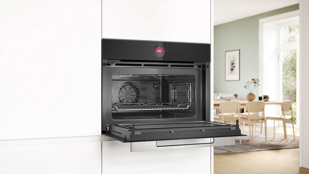Bosch | Kompaktiška orkaitė su mikrobangų krosnelės funkcija | CMG7241B1 | Hidrolizė | Juodas