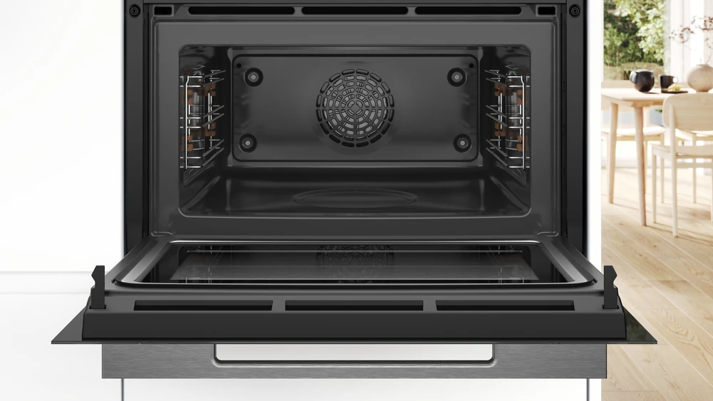 Įmontuojama kompaktiška orkaitė, Bosch CMG7241W1, su mikrobangų funkcija