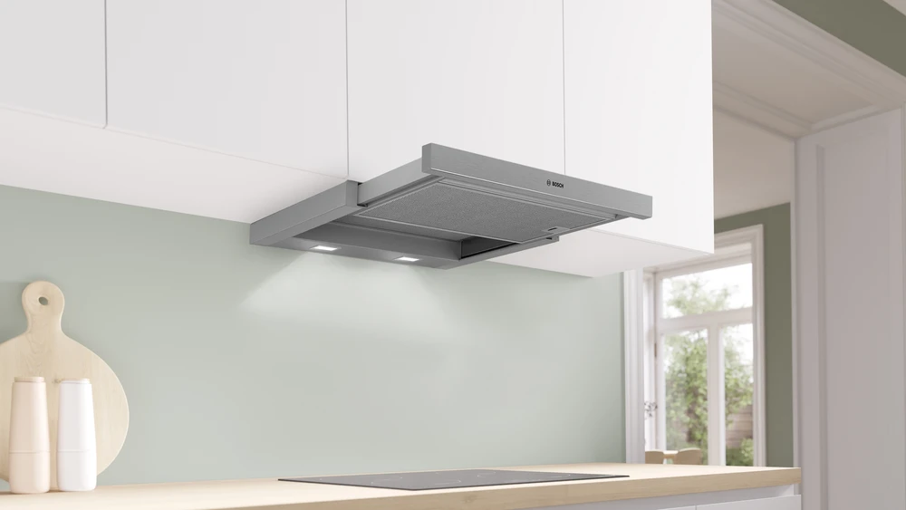 Bosch DFM064A53 Serija 4, Ištraukiamasis gartraukis, 60 cm, Sidabrinio metalo