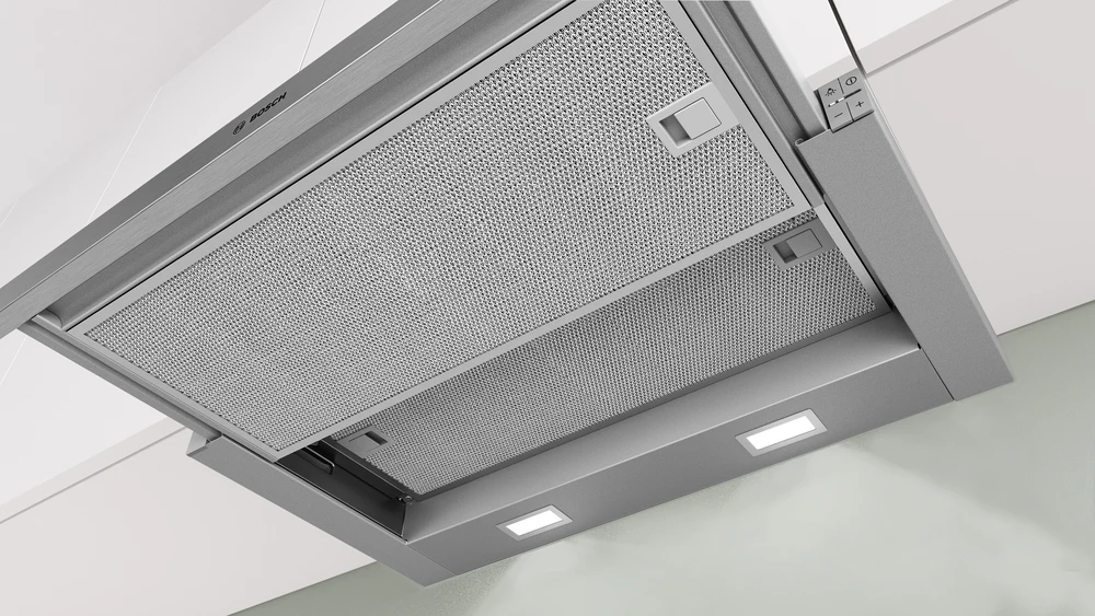 Bosch DFM064A53 Serija 4, Ištraukiamasis gartraukis, 60 cm, Sidabrinio metalo
