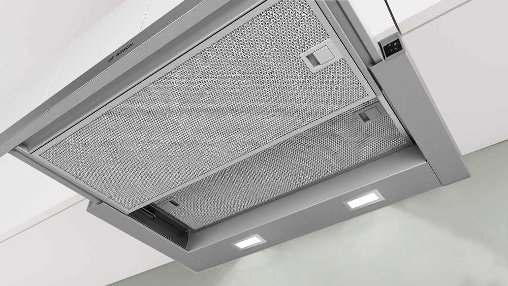Bosch Serie 2 DFM064W55 gartraukis Semi built-in (pull out) Metallic, Sidabrinis 394 m³/h