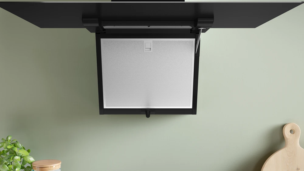 Bosch DWK87FN60 Serija 4, Prie sienos montuojamas gartraukis, 80 cm, skaidrus stiklas su juodu atspaudu, Juoda