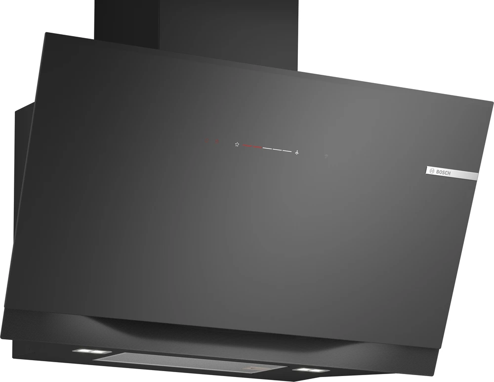 Bosch DWK91LT60 Serija 8, Prie sienos montuojamas gartraukis, 90 cm, skaidrus stiklas su juodu atspaudu, Juoda