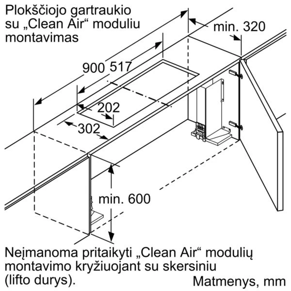 Bosch DWZ1IX1C6 „Clean Air Plus“ recirkuliacijos rinkinys, pradinė įranga