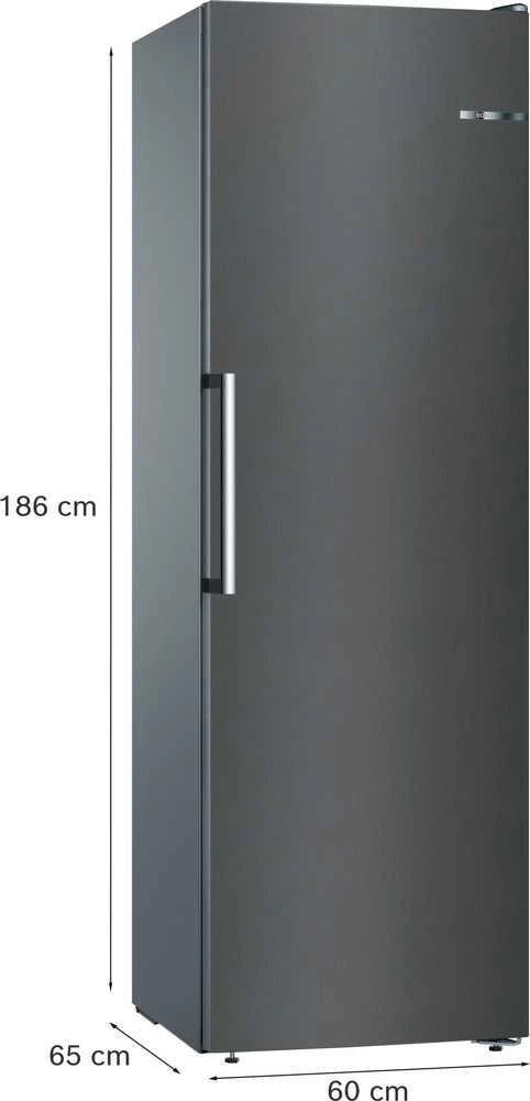 Bosch GSN36VXEP Serija 4, Laisvai statomas šaldiklis, 186 x 60 cm, Juodas šlifuotas plienas, atsparus pirštų atspaudams