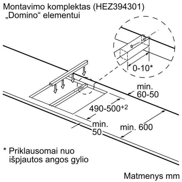 Siemens BOSCH HEZ394301 Montavimo rėmelis