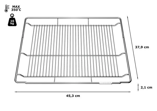 Bosch HEZ634080 orkaitės grotelės su matmenimis