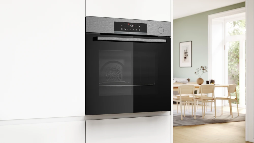 Bosch HRG572ES3 Serija 4, Įmontuojamoji orkaitė su papildomų garų funkcija, 60 x 60 cm, Nerūdijančio plieno