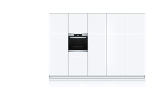 Orkaitė Bosch Oven Serie 8 HRG675BS1S 71 L, Multifunction, Pyrolytic,  Touch, Height 54.8 cm, Plotis 59.5 cm, Nerūdijantis plienas, Additional  steam | Varle.lt