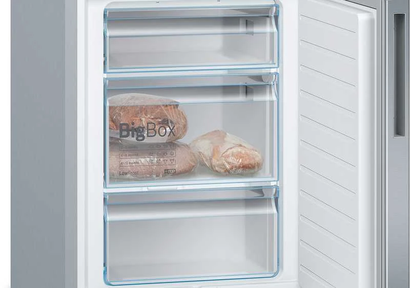 Šaldytuvas Bosch KGE36AICA, Sidabrinės spalvos