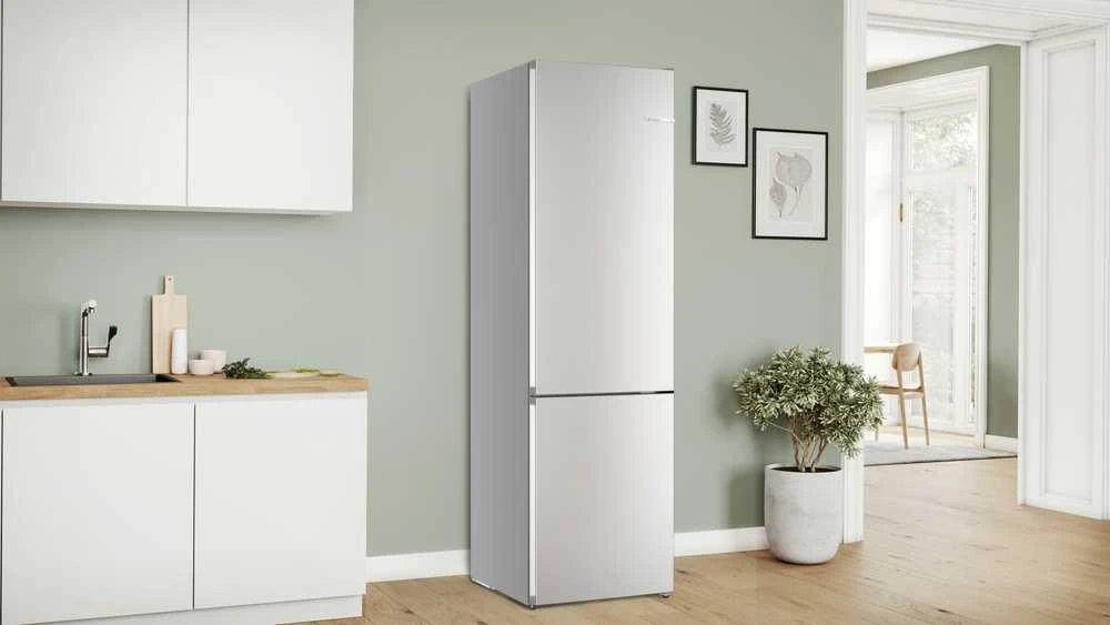 Bosch KGN392I1F Serija 4, Laisvai statomas šaldytuvas-šaldiklis su šaldiklio skyriumi apačioje, 203 x 60 cm, Nerūdijančio plieno