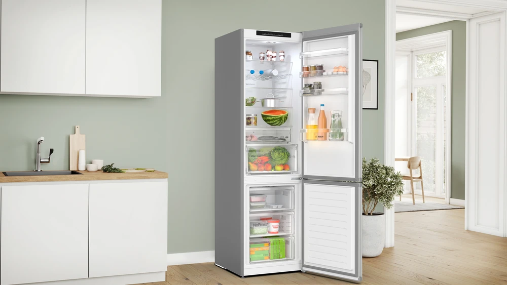 Šaldytuvas Bosch KGN392LDF 4 serija, Nerūdijančio plieno efektas