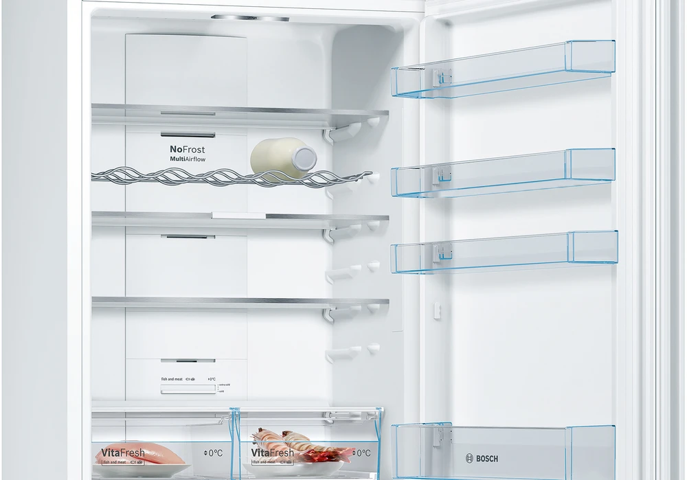 Bosch ‎KGN49XWEA KGN49XWEA Serija 4, Laisvai statomas šaldytuvas-šaldiklis su šaldiklio skyriumi apačioje, 203 x 70 cm, Baltas, Total No Frost