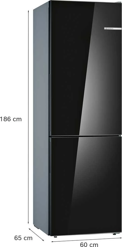 Šaldytuvas Bosch KGV36VBEAS 4 serija, Juodos spalvos