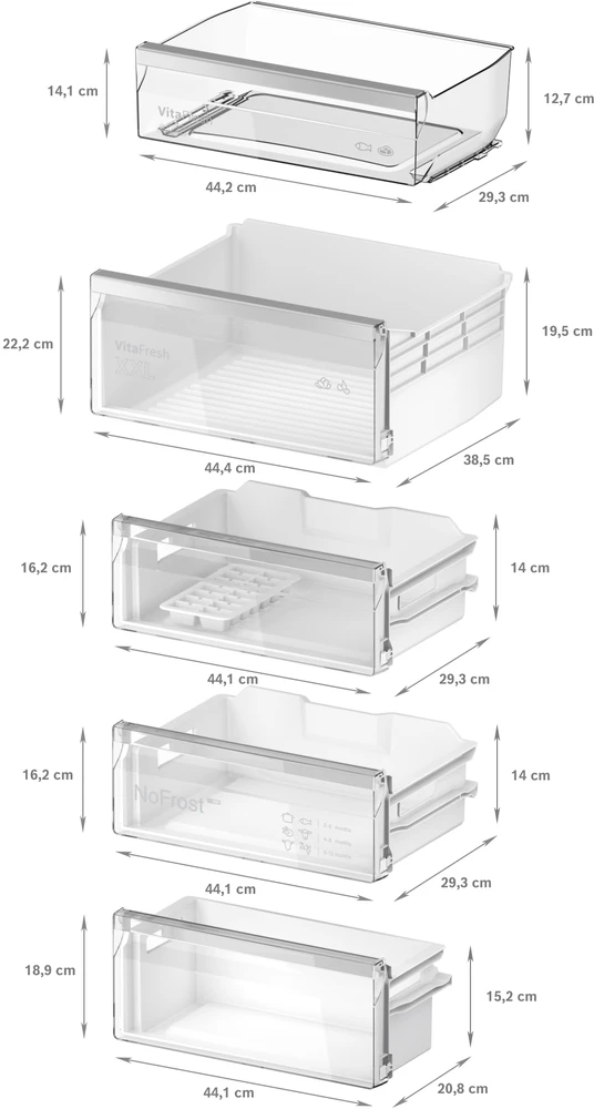 Bosch ‎KIN96VFD0 KIN96VFD0 Serija 4, Įmontuojamasis šaldytuvas-šaldiklis su šaldiklio skyriumi apačioje, 193.5 x 55.8 cm, plokščias vyris