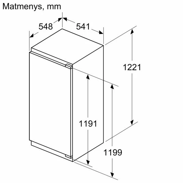 Įmontuojamas šaldytuvas Bosch KIR41VFE0 4 serija, Baltos spalvos