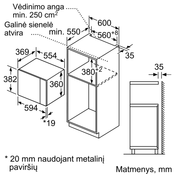 Elektrinė krosnelė Mikrobangų krosnelė Bosch BFL554MW0 (Ekspozicinė prekė)
