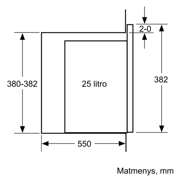 Bosch BFL554MB0 Serija 6, Įmontuojamoji mikrobangų krosnelė, Juodas