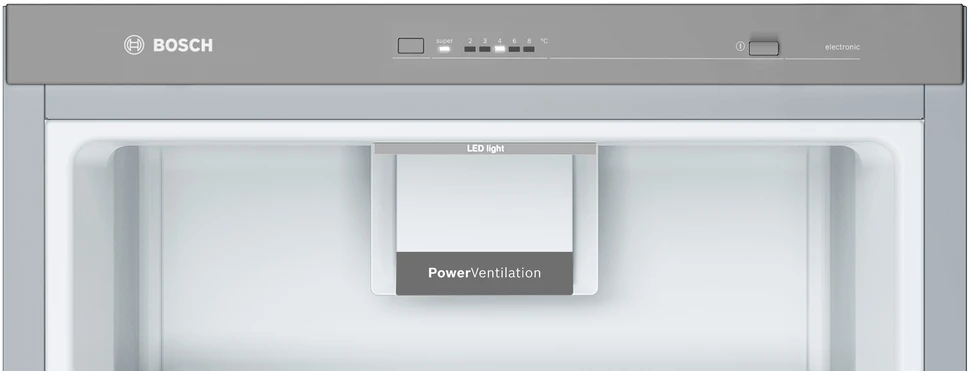 Šaldytuvas Bosch KSV36VLDP 4 serija, Nerūdijančio plieno efektas