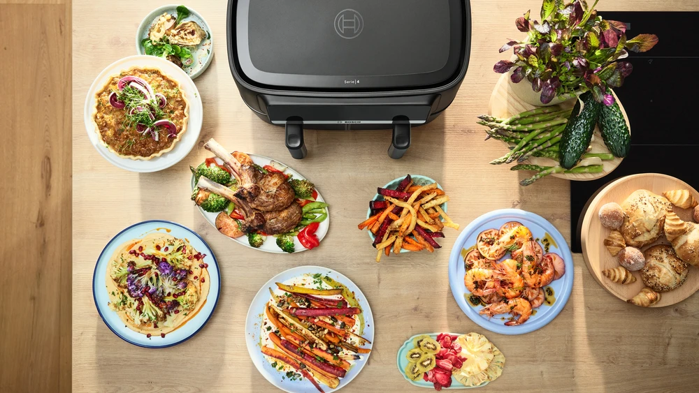 Bosch MAFD440B7 Serija 4, Double Drawer Air Fryer, Juodas