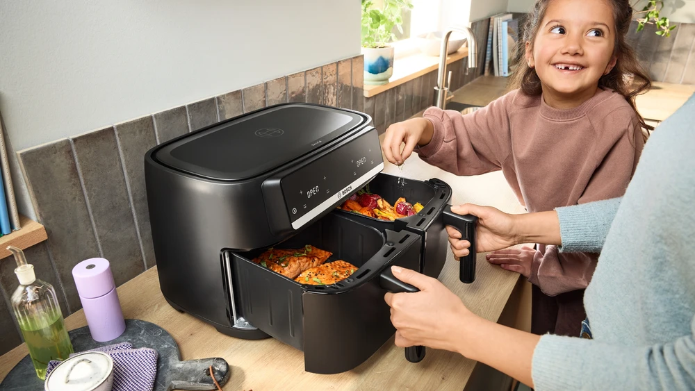 Bosch MAFD440B7 Serija 4, Double Drawer Air Fryer, Juodas