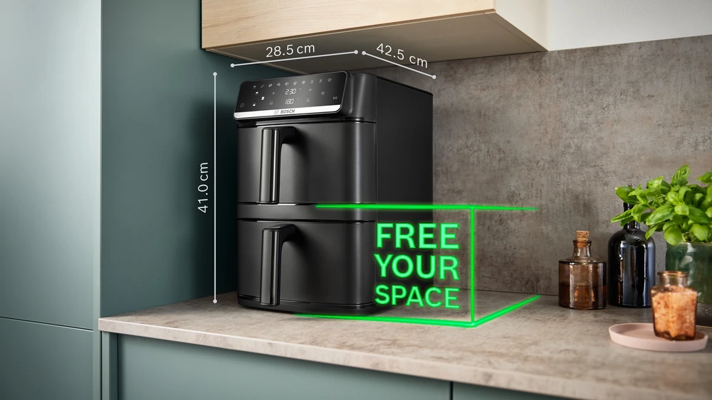 Bosch MAFD661B7 Serija 6, Double Stack Drawer Air Fryer, Juodas