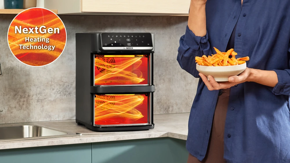 Bosch MAFD661B7 Serija 6, Double Stack Drawer Air Fryer, Juodas