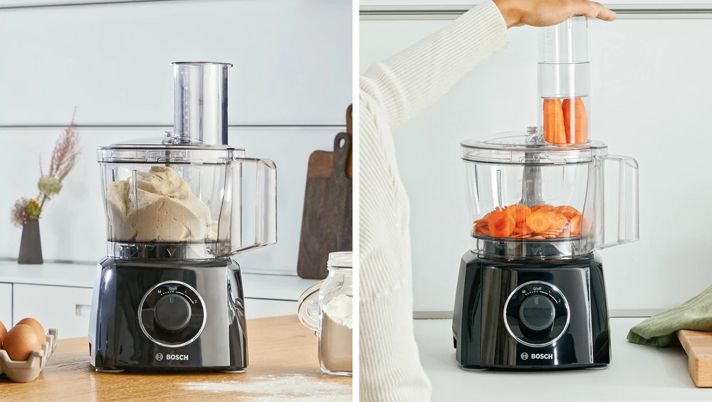 Virtuvinis kombainas Bosch Food processor MultiTalent 3 Plus 900 W, Juoda, šiaušto nerūdijančio plieno