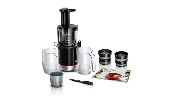 Bosch MESM731M Lėtaeigė sulčiaspaudė, VitaExtract, 150 W, Juoda, šiaušto nerūdijančio plieno