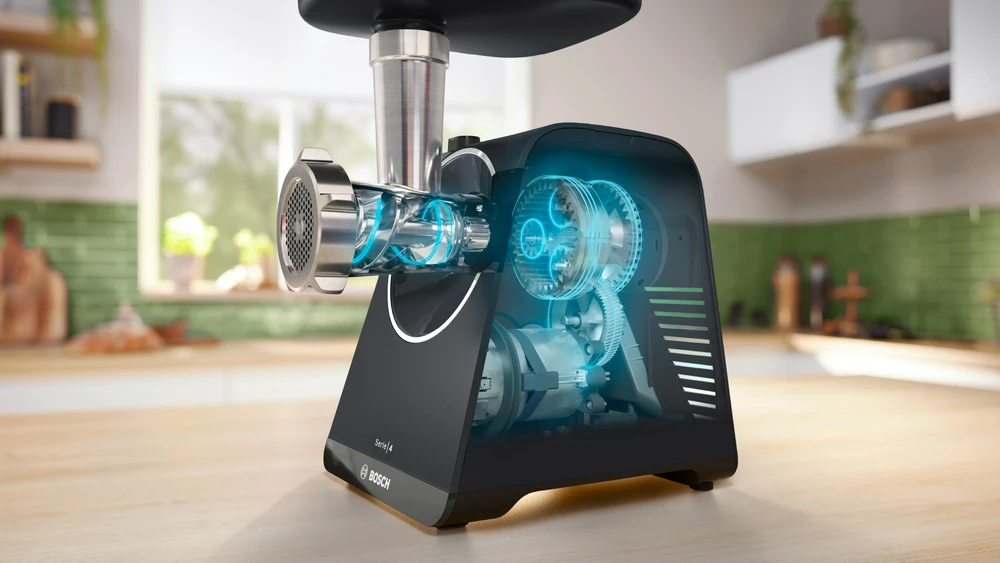 Bosch MFWS430B Serija 4, Mėsmalė, MultiPower Series 4, 1900 W, Juoda, Juodas