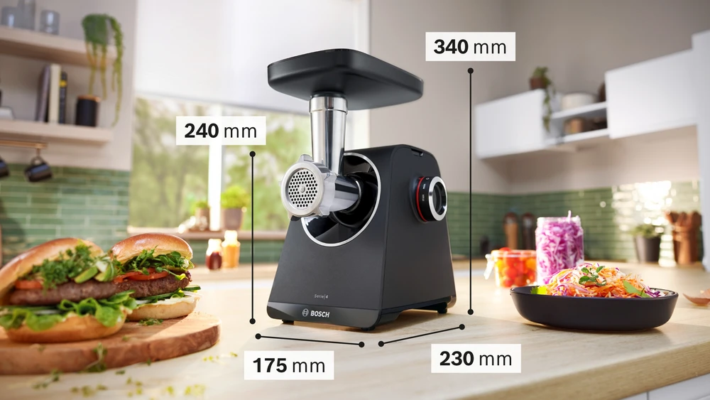 Mėsmalė Bosch MultiPower Seria 4MFWS440B juoda