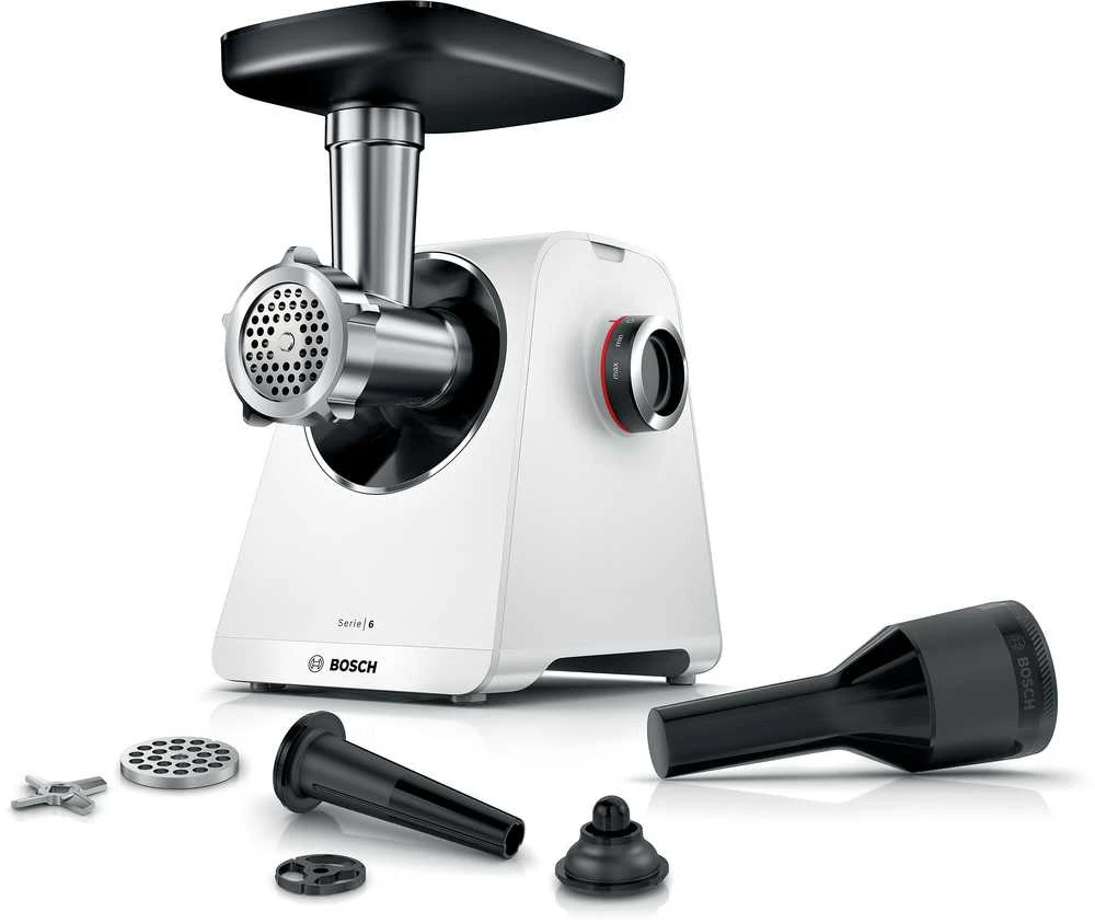 Bosch MFWS607W Serija 6, Mėsmalė, MultiPower, 2100 W, Baltas, Baltas