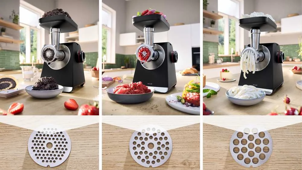 Bosch MFWS640B Serija 6, Mėsmalė, MultiPower, 2100 W, Juoda, sidabrinė metalo