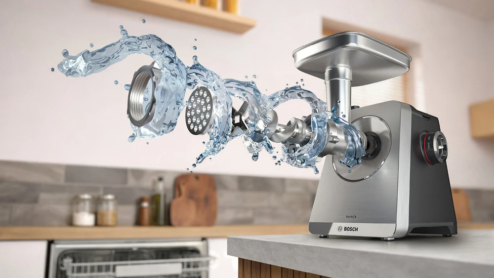 Bosch MFWS820M Serija 8, Mėsmalė, MultiPower, 2500 W, Nerūdijančio plieno