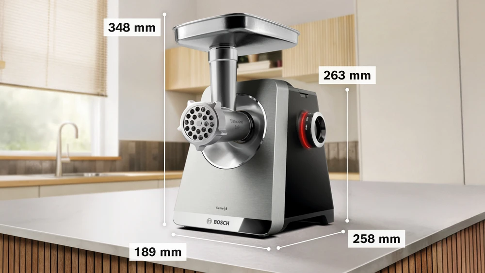 Bosch MFWS820M Serija 8, Mėsmalė, MultiPower, 2500 W, Nerūdijančio plieno