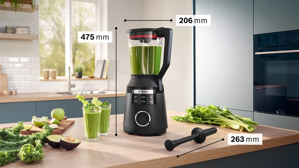 Kokteilinė Bosch Serija 6 VitaPower 1800 W (MMB6652B), Juoda