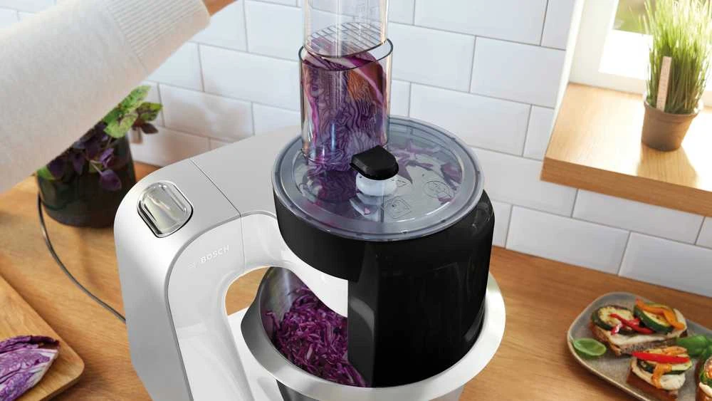 Virtuvinis kombainas Bosch MUM58210 Series 4, Kitchen machine, MUM 5, 1000 W, Baltas, Sidabrinis