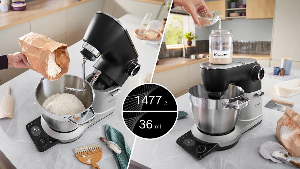 Virtuvinis kombainas Bosch MUMS8ZS13 Serija 8, Kitchen machine with scale, 1800 W, Sidabrinės, Juodas