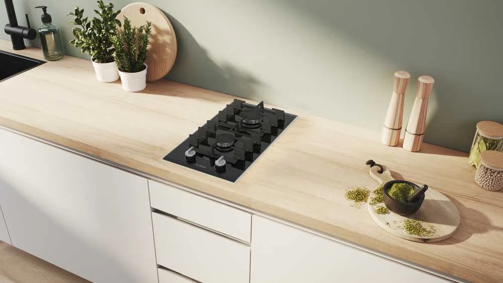 Bosch PRB3A6I40 Serija 8, Domino dujinė kaitlentė, 30 cm, Keramika, Juodas