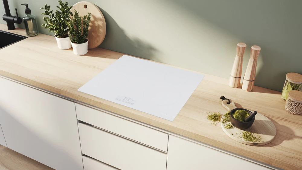 Įmontuojama indukcinė kaitlentė Bosch PUE612BB1J, balta
