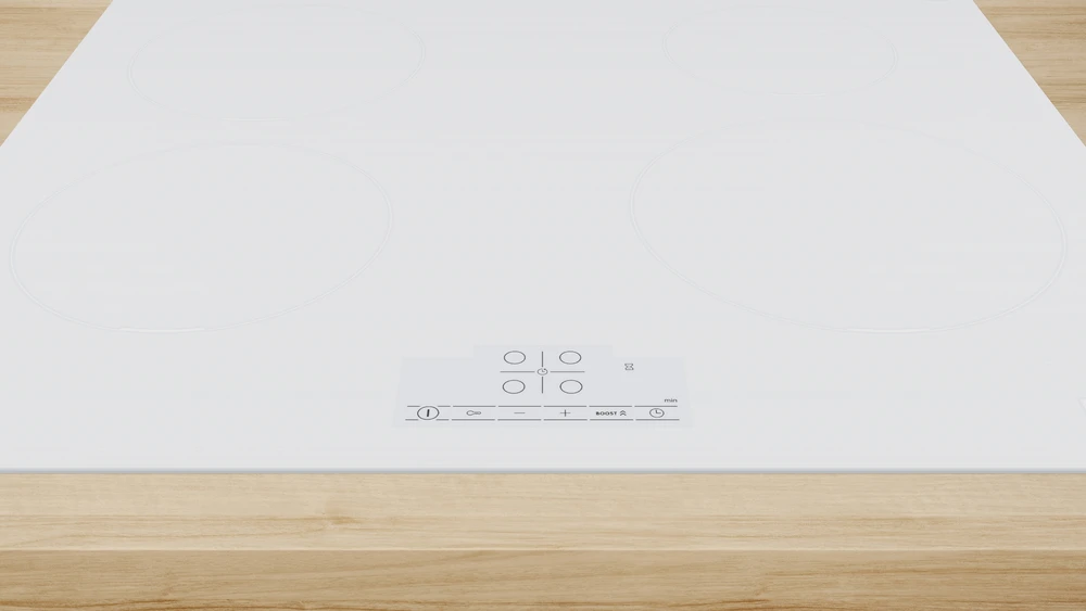 Įmontuojama indukcinė kaitlentė Bosch PUE612BB1J, balta