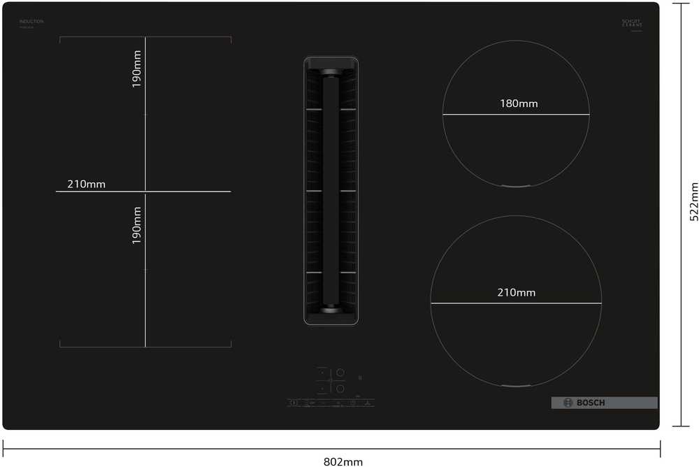 Bosch PVS811B16E Serija 4, Indukcinė kaitlentė su integruota ventiliacijos sistema, 80 cm, kaitlentė be rėmo