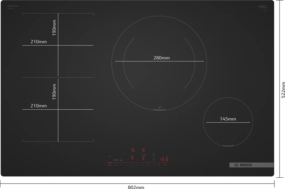 Bosch PVS81AHC1E Serija 6, Indukcinė kaitlentė, 80 cm